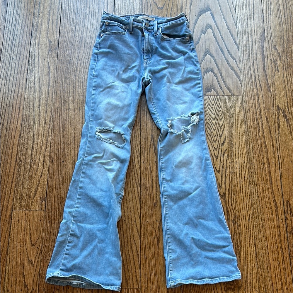 Levi's Blue Flare Wide Leg Jeans